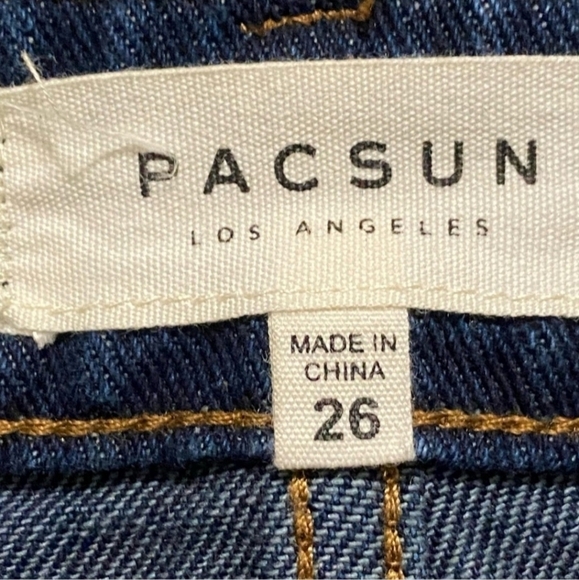 PacSun Dark Wash Button Front Denim Jean 100% Cotton Mini Skirt Size 26 (Small) - Picture 4 of 5
